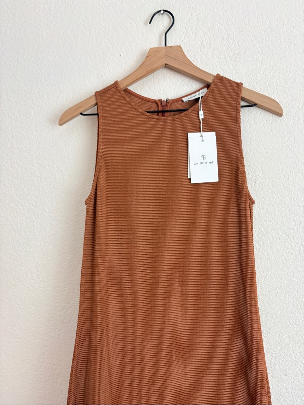 NWT Anine Bing Savannah Waffle Dress in Terra Cotta - Picture 1 of 15